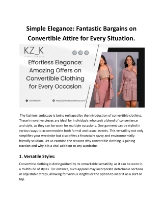 Simple Elegance_ Fantastic Bargains on Convertible Attire for Every Situation.