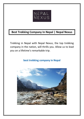 Best Trekking Company In Nepal | Nepal Nexus