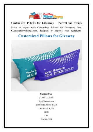 Customized Pillows for Giveaway – Perfect for Events