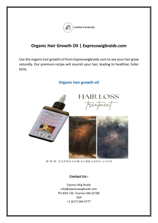 Organic Hair Growth Oil | Expresswigbraids.com