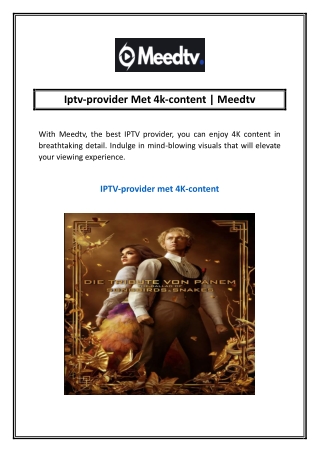 Iptv-provider Met 4k-content Meedtv