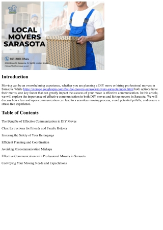 Effective Communication: The Key to a Successful DIY Move vs Hiring Movers Saras