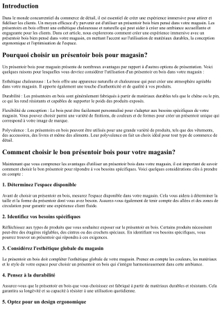 Comment créer une expérience immersive avec un présentoir bois bien pensé dans v