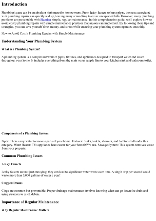 How to Avoid Costly Plumbing Repairs with Simple Maintenance