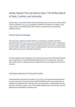 Ashley Stewart Plus size Skinny Jeans