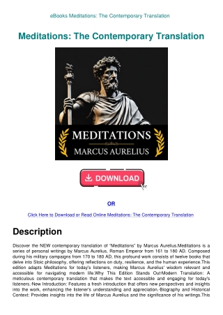 eBooks Meditations The Contemporary Translation