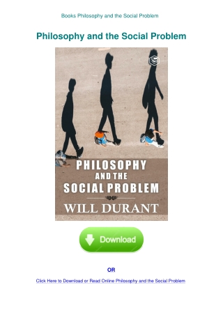 Books Philosophy and the Social Problem