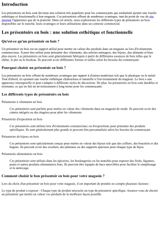 Les présentoirs en bois : une solution esthétique et fonctionnelle pour votre ma