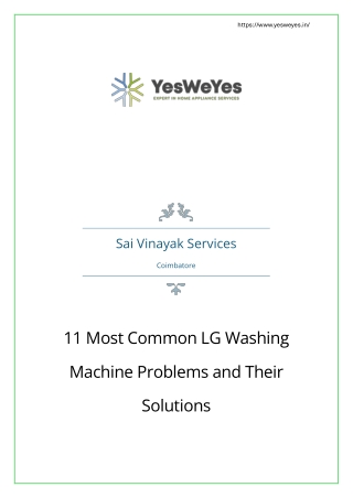 11 Most Common LG Washing Machine Problems and Their Solutions