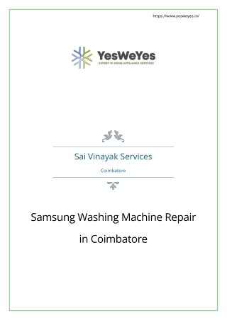 Samsung Washing Machine Repair in Coimbatore