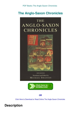 PDF Books The Anglo-Saxon Chronicles