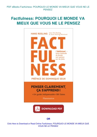PDF eBooks Factfulness POURQUOI LE MONDE VA MIEUX QUE VOUS NE LE PENSEZ