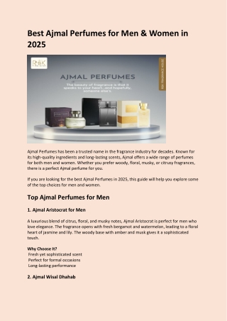 Best Ajmal Perfumes for Men & Women in 2025