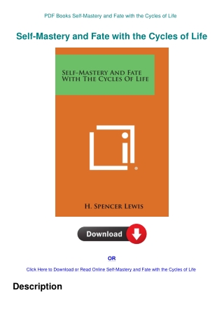 PDF Books Self-Mastery and Fate with the Cycles of Life