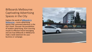 Billboards Melbourne Captivating Advertising Spaces in the City