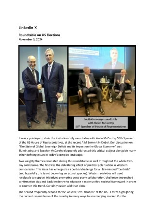 Kevin McCarthy & David Gibson-Moore on Sovereign Debt at AIM Summit Dubai