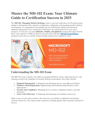 Master Modern Desktop Management with MD-102 Practice Questions