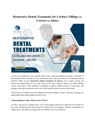 Restorative Dental Treatments in Fresno for Cavities