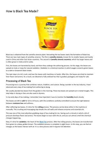 How Is Black Tea Made