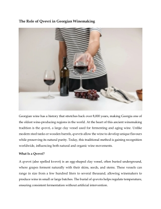 The Role of Qvevri in Georgian Winemaking