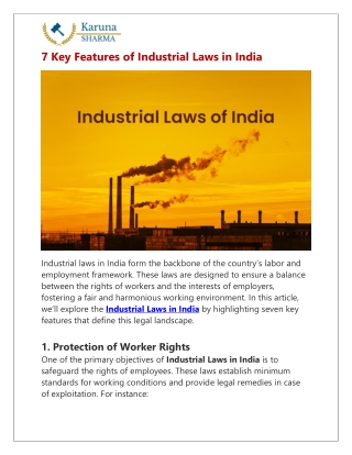 7 Key Features of Industrial Laws in India