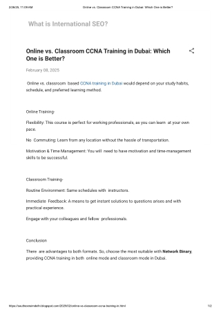 Online vs. Classroom CCNA Training in Dubai_ Which One is Better_