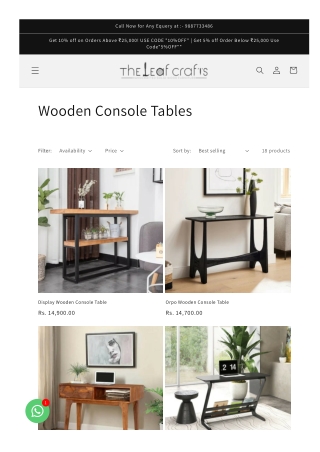Buy Wooden Console Table Online in India  Elevate Your Home Décor