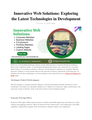 Innovative Web Solutions Exploring the Latest Tech