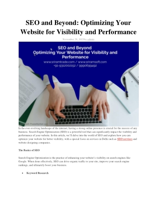 SEO and Beyond Optimizing Your Website for Visibility