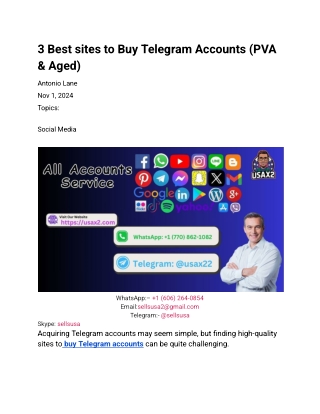 3 Best sites to Buy Telegram Accounts (PVA & Aged)