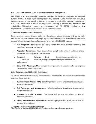 ISO 22301 Certification-