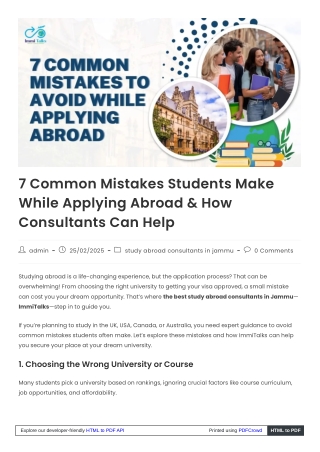 Avoid These 7 Mistakes When Applying to Study Abroad