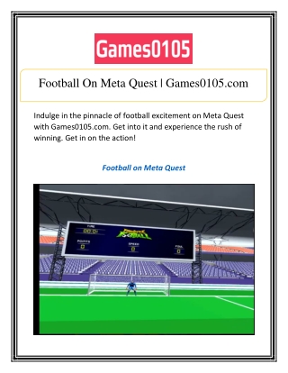 Football On Meta Quest | Games0105.com