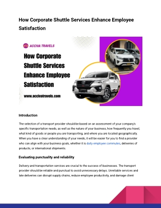 How Corporate Shuttle Services Enhance Employee Satisfaction