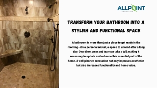 Michigan’s Top Bathroom Remodeling Experts - AllPoint Construction