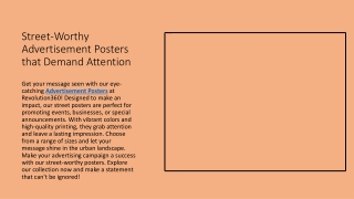 Street-Worthy Advertisement Posters that Demand Attention