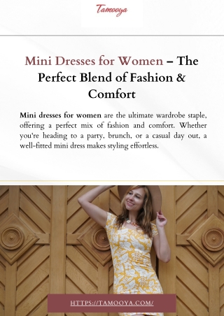 Mini Dresses for Women – Trendy Styles for Every Occasion