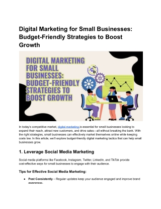 Digital Marketing for Small Businesses_ Budget-Friendly Strategies to Boost Growth