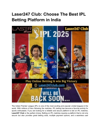 Laser247 Club_ Choose The Best IPL Betting Platform in India