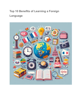 Top 10 Benefits of Learning a Foreign Language