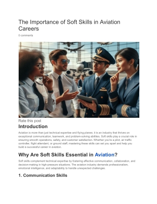 The Importance of Soft Skills in Aviation Careers