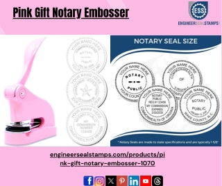 Pink Gift Notary Embosser