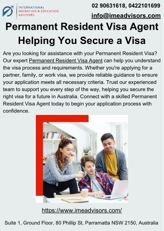 Permanent Resident Visa Agent Helping You Secure a Visa
