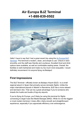 Air Europa BJZ Terminal