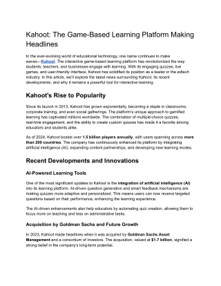 Kahoot_ The Game-Based Learning Platform Making Headlines