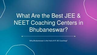 What Are the Best JEE & NEET Coaching Centers in Bhubaneswar