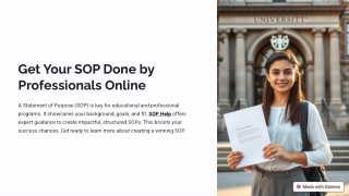 Get Your SOP Done by Professionals Online