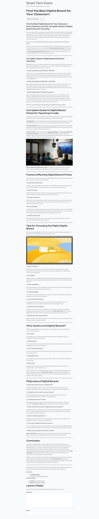 sFind the Best Digital Board for Your Classroom