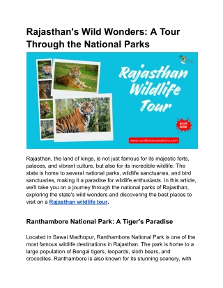 Rajasthan's Wild Wonders_ A Tour Through the National Parks - Google Docs