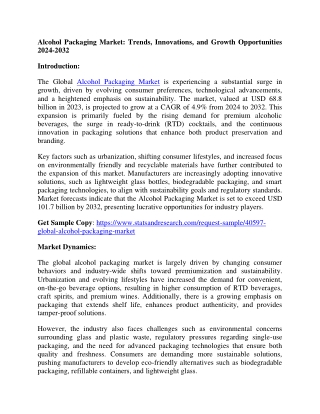 Alcohol Packaging Market: Trends, Innovations, and Growth Opportunities 2024-203